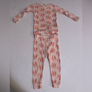 Baby Gap long sleeve pajama set Pink Elephant pattern 18-24 months girls